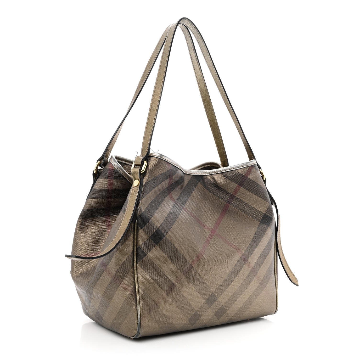 Burberry Metallic Check Small Canterbury Tote Gold 3 of 18