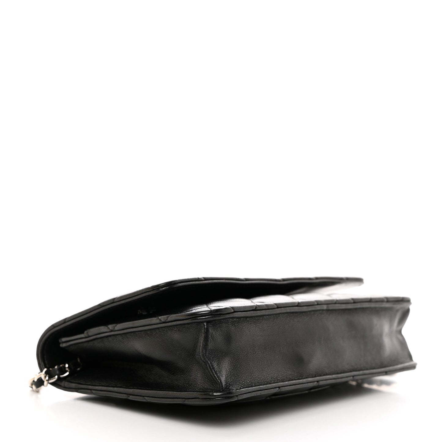 Lambskin Quilted Wallet On Chain WOC Black