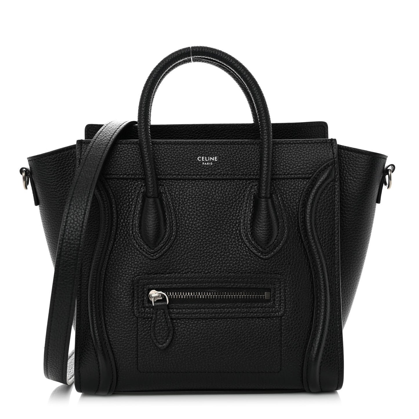 Drummed Calfskin Nano Luggage Black
