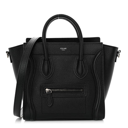 Celine Drummed Calfskin Nano Luggage Black 1 of 11
