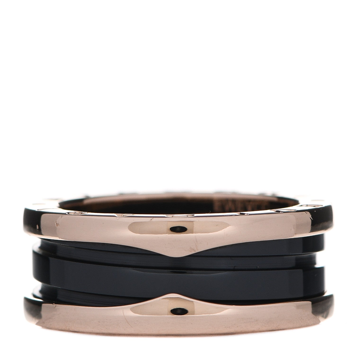 Bulgari 18K Rose Gold Black Ceramic B.Zero1 Two-Band Ring 54 7 3 of 7