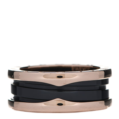 Bulgari 18K Rose Gold Black Ceramic B.Zero1 Two-Band Ring 54 7 3 of 7