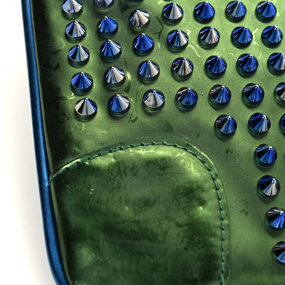 Christian Louboutin Patent Scarabe Loubiposh Spikes Chain Clutch Ocean Amazon 13 of 13