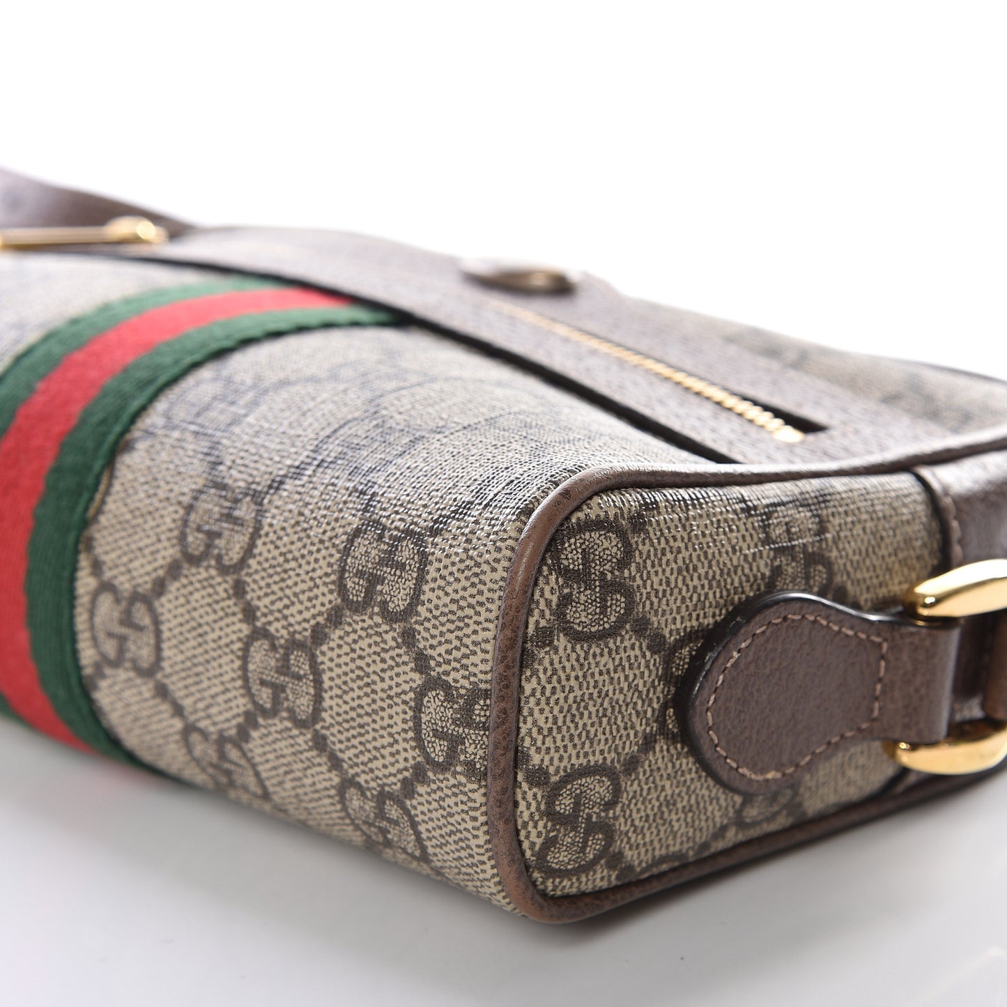 GG Supreme Monogram Web Mini Ophidia Shoulder Bag Brown