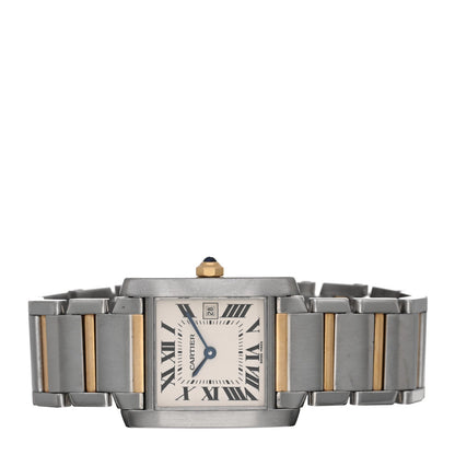 Cartier Stainless Steel 18K Yellow Gold 25mm Tank Francaise Quartz Watch 1 of 3