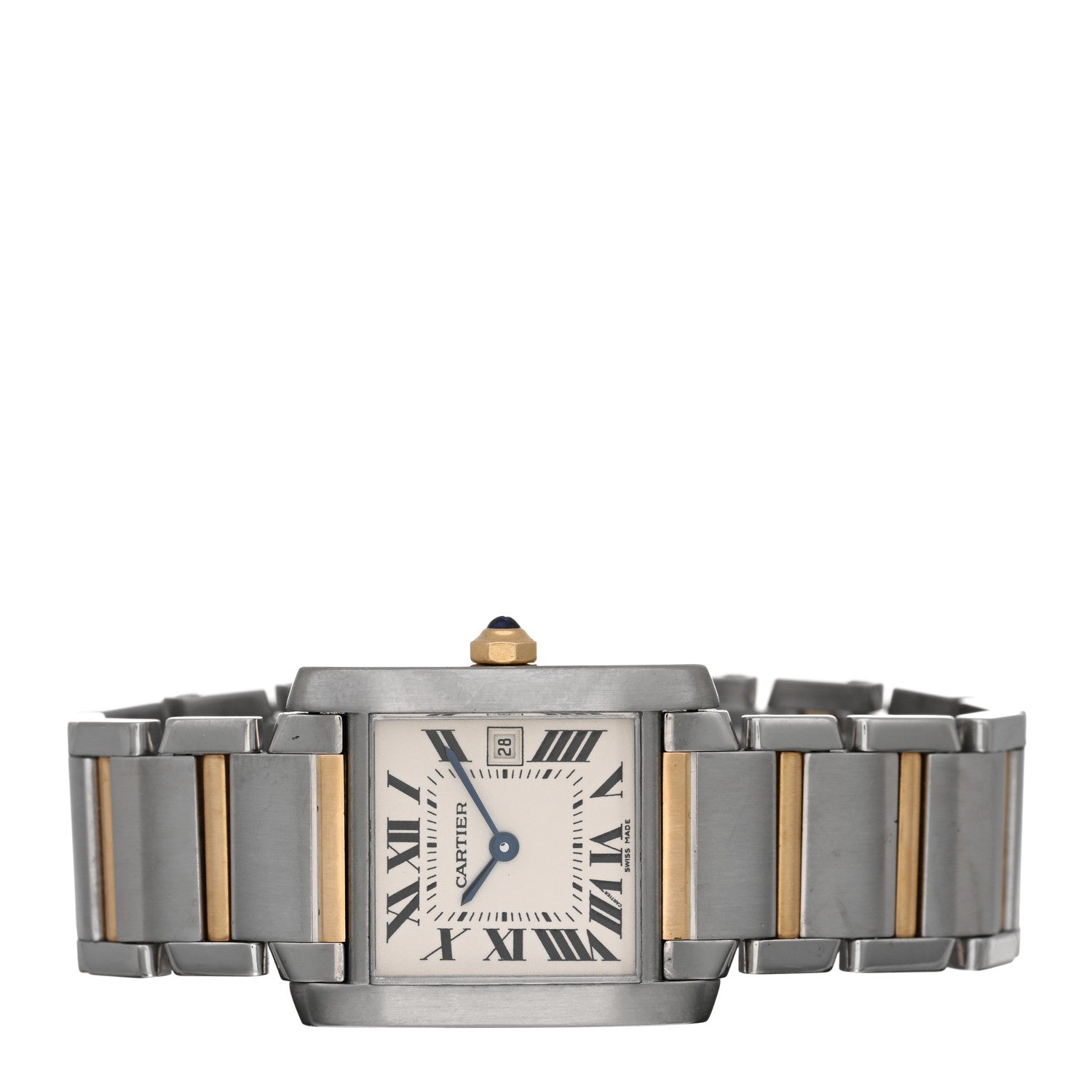 Cartier Stainless Steel 18K Yellow Gold 25mm Tank Francaise Quartz Watch 2 of 4