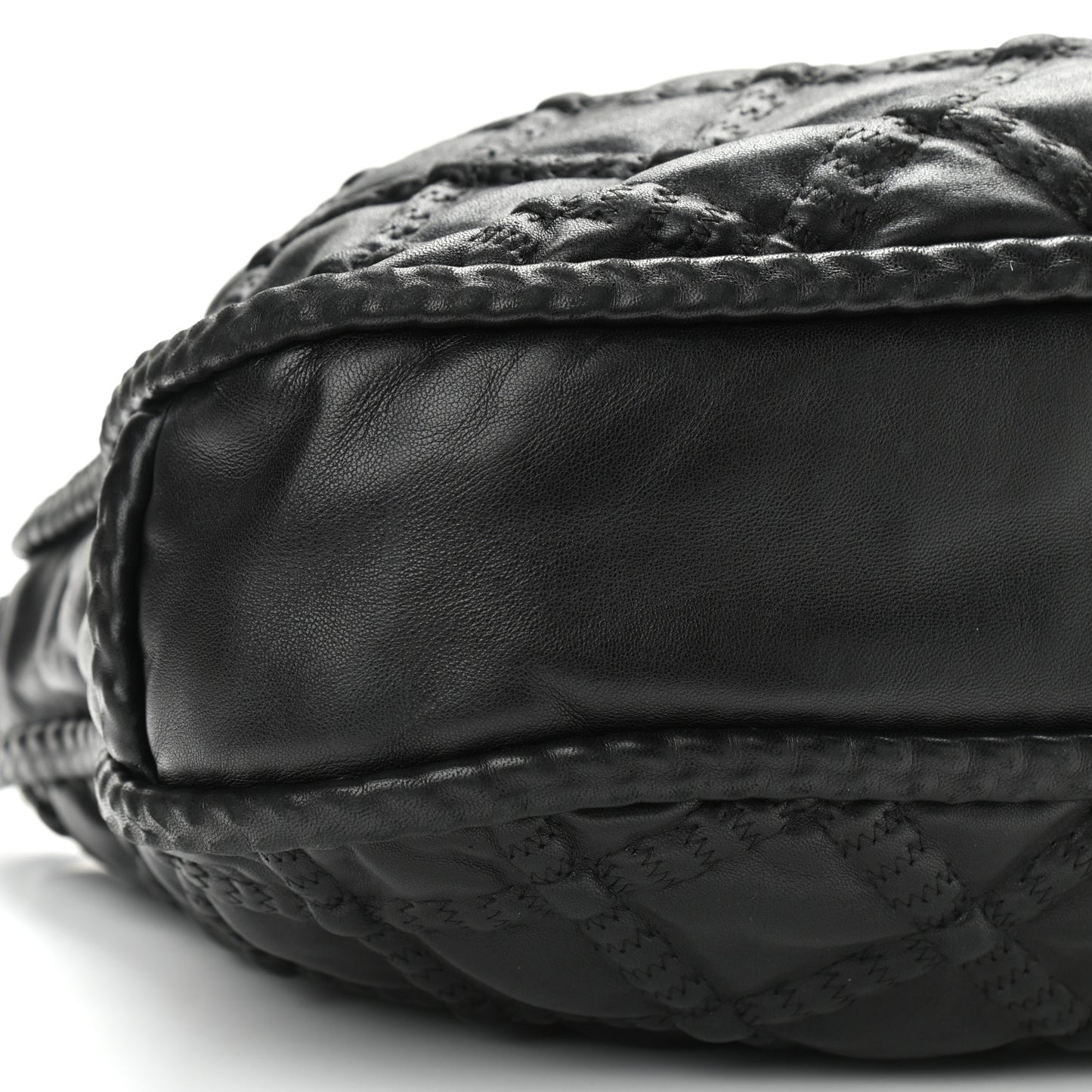 Quilted Lambskin Hidden Chain Hobo Black