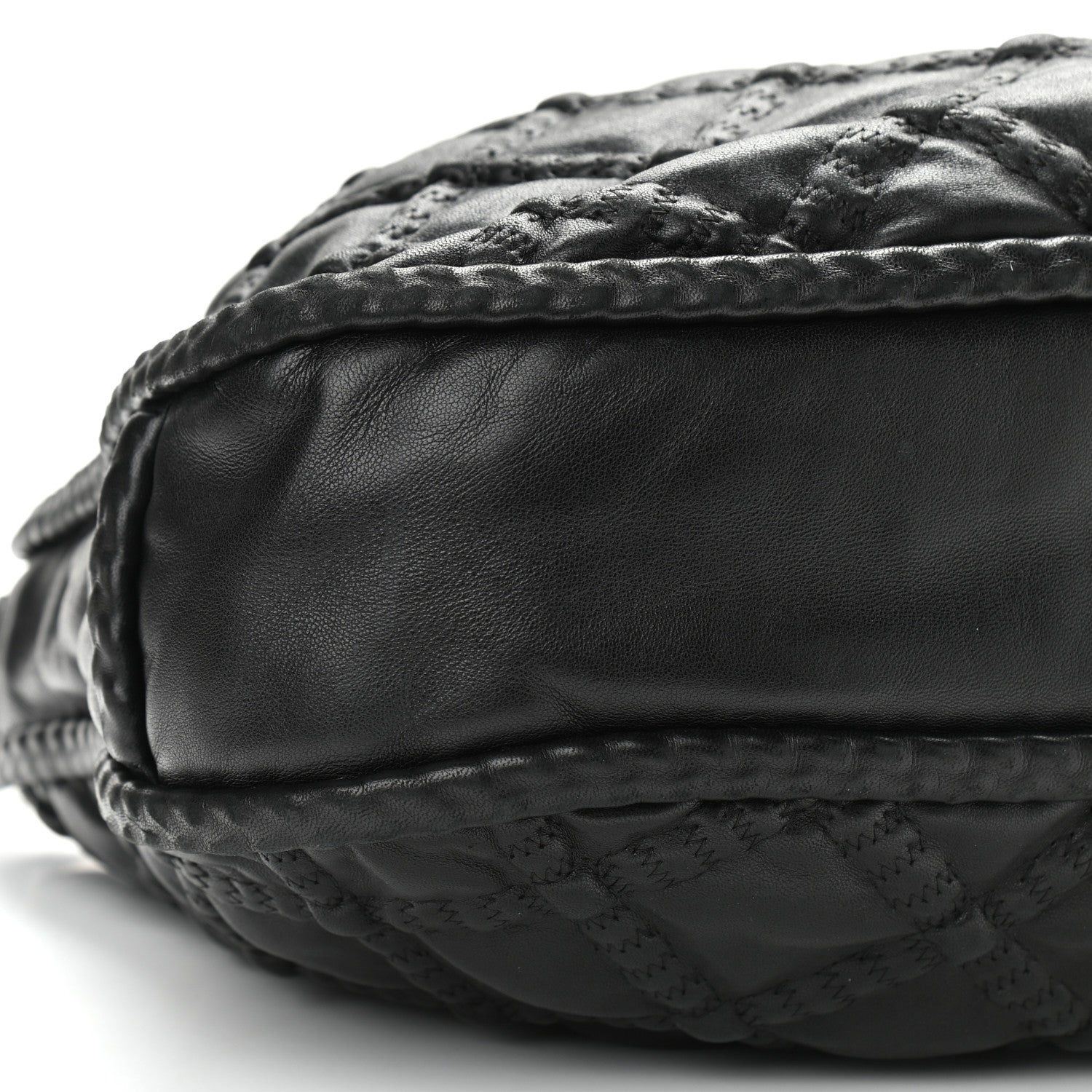 Chanel Quilted Lambskin Hidden Chain Hobo Black 8 of 13