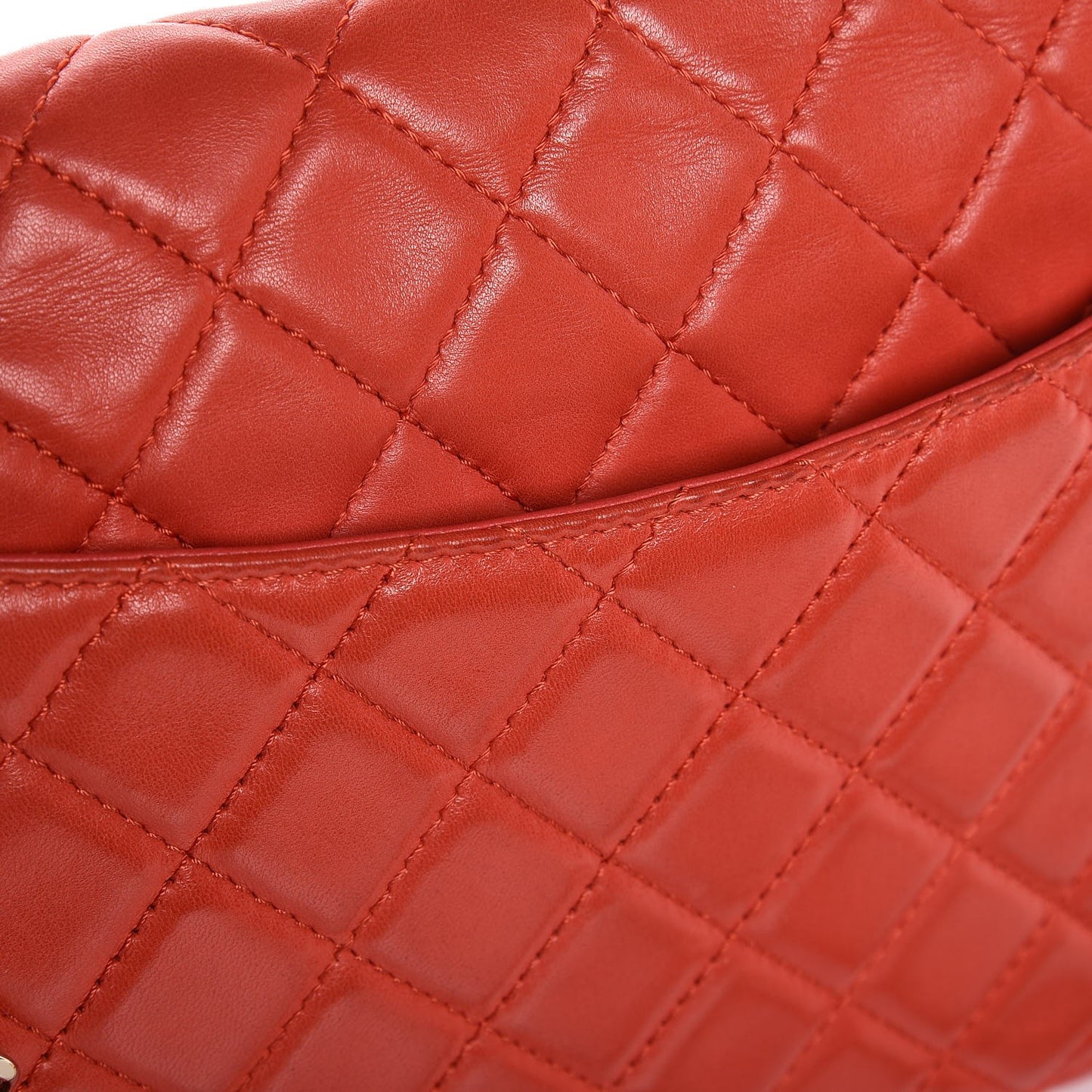 Lambskin Quilted XL Maxi Single Flap Red