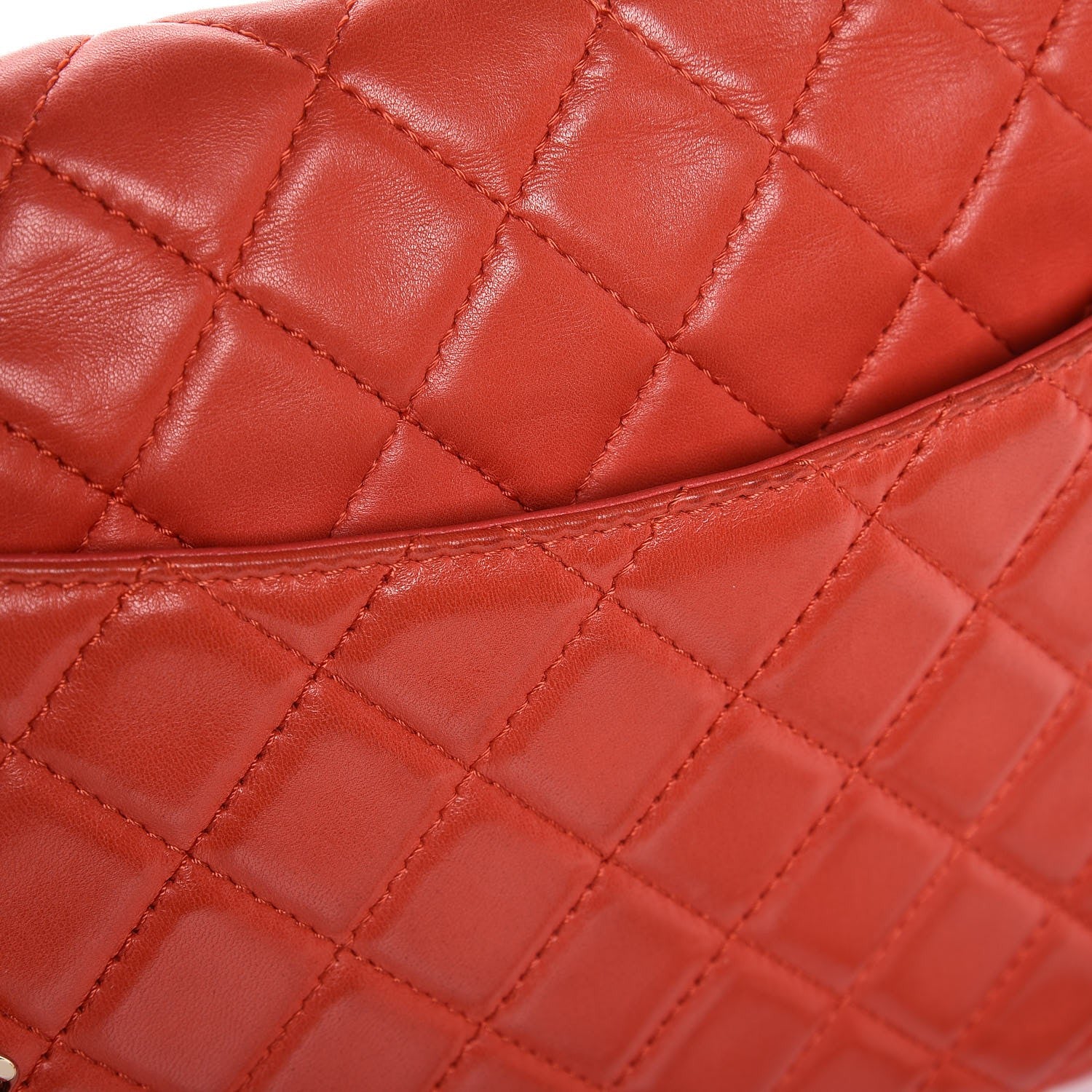 Chanel Lambskin Quilted XL Maxi Single Flap Red 9 of 13