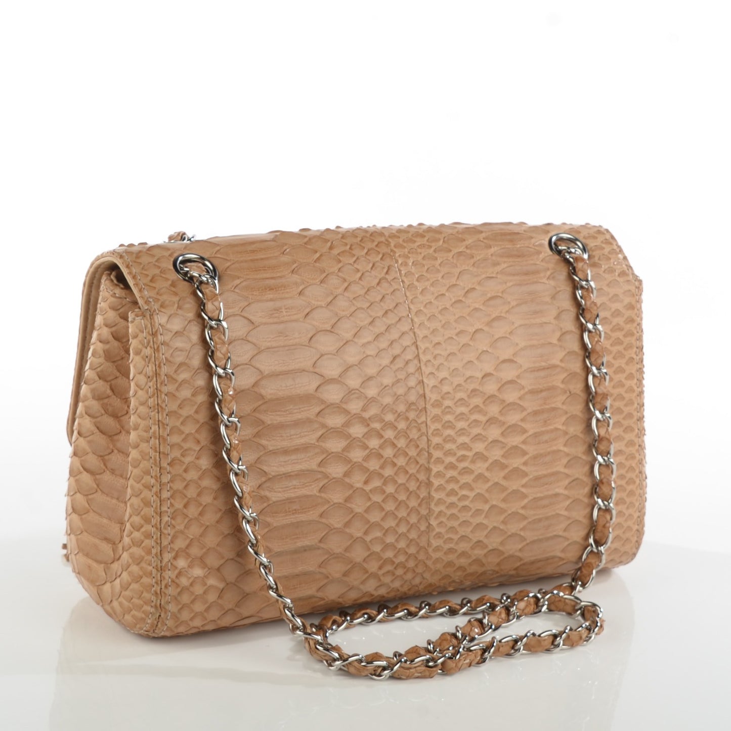 Python Medium Soho Tassel Flap Beige