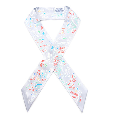 Hermes Silk Isola Di Primavera Twilly Gris Perle Grenadine 1 of 3