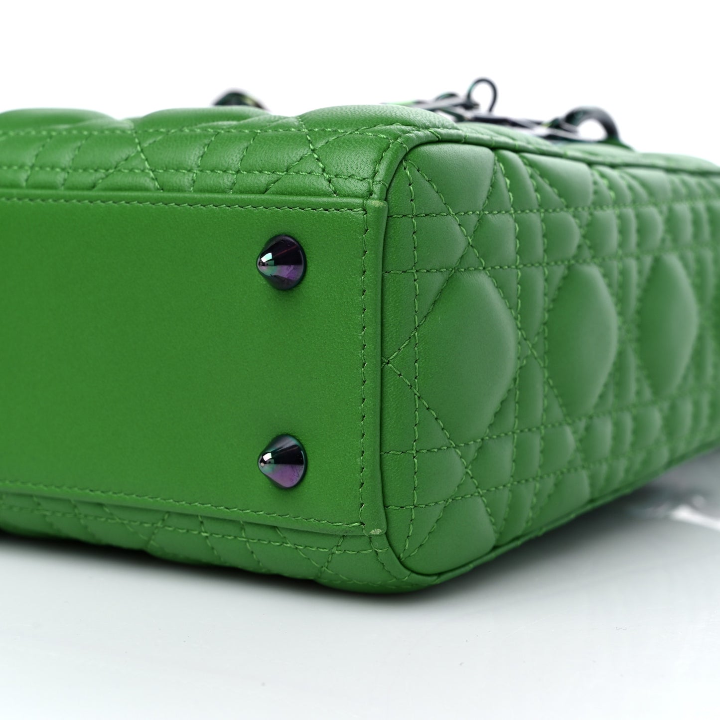 Lambskin Cannage Small Lady Dior Bright Green