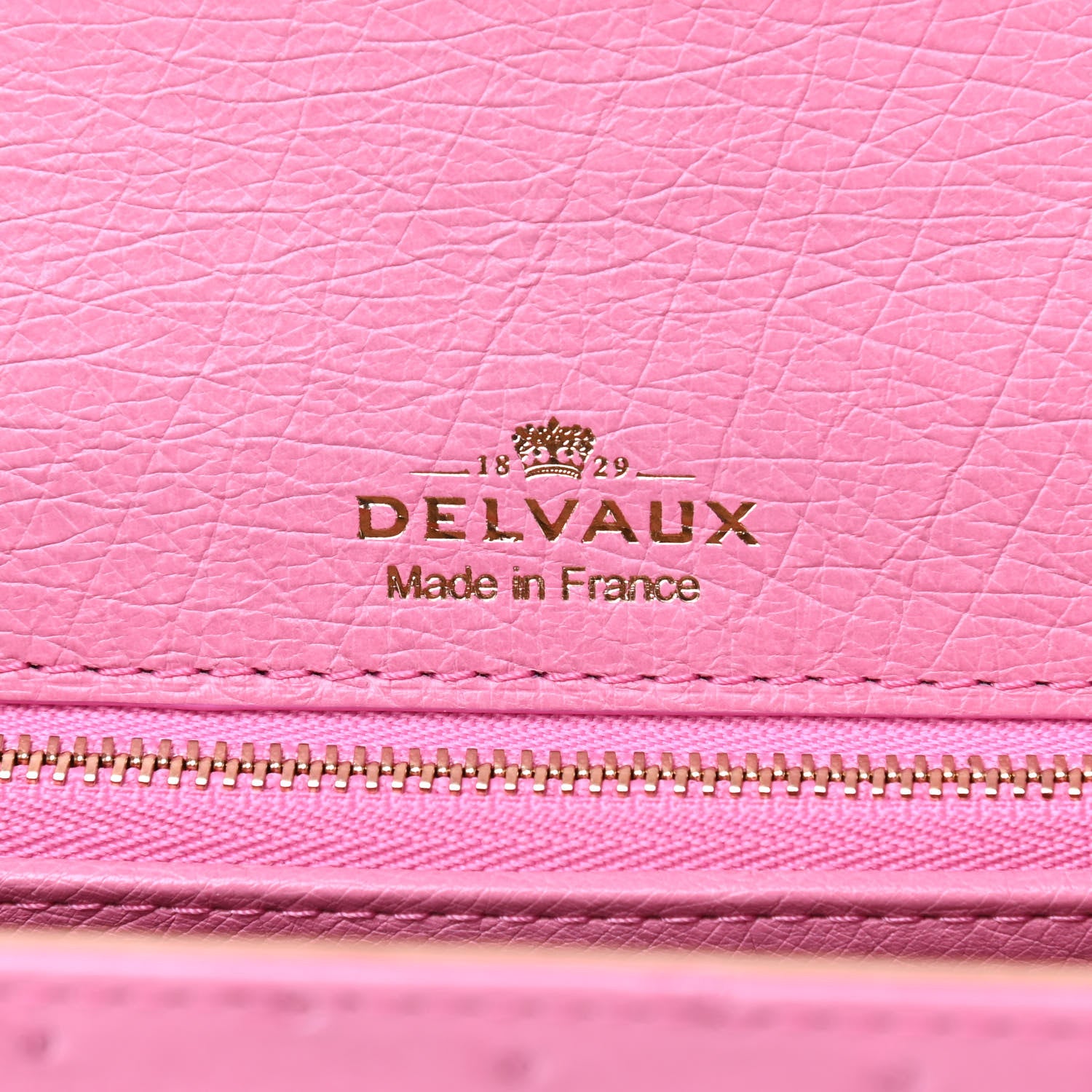 Delvaux Ostrich MM Tempete Satchel Pink 6 of 12