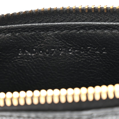 Saint Laurent Grain De Poudre Matelasse Chevron Monogram Fragments Zippered Card Case Black 7 of 7