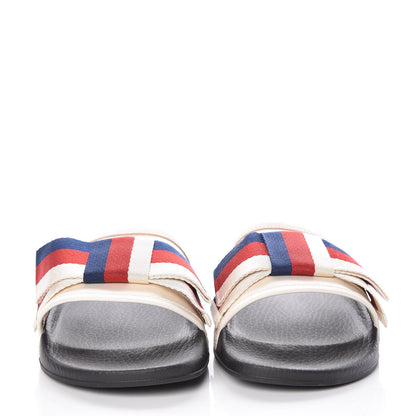 Gucci Satin Web Sylvie Bow Slide Sandals 39 White 2 of 10