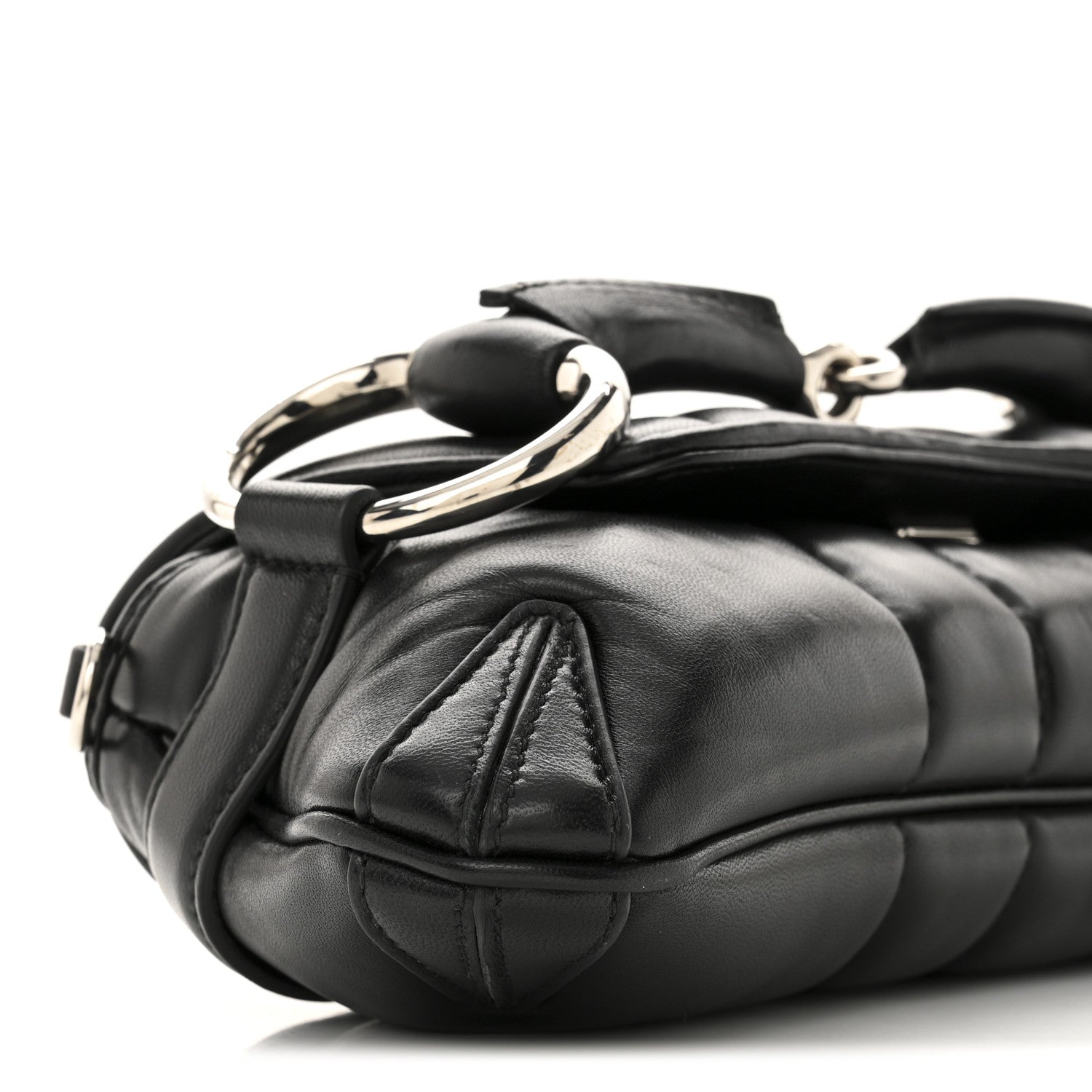 Gucci Nappa Vertical Matelasse Small Maxi Horsebit Chain Shoulder Bag Black 9 of 13