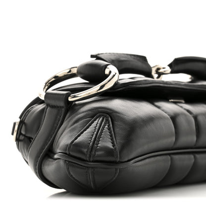 Gucci Nappa Vertical Matelasse Small Maxi Horsebit Chain Shoulder Bag Black 9 of 13