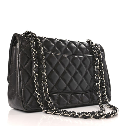 Chanel Lambskin Quilted Jumbo Double Flap Dark Grey 3 of 13