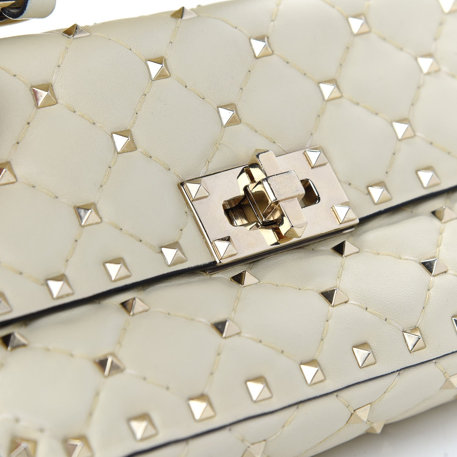 Valentino Garavani Nappa Small Rockstud Spike Shoulder Bag Light Ivory 9 of 13