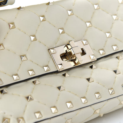 Valentino Garavani Nappa Small Rockstud Spike Shoulder Bag Light Ivory 9 of 13
