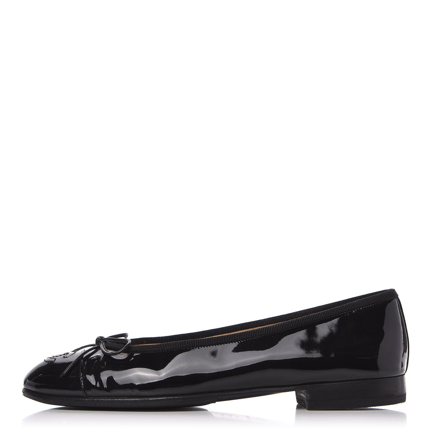 Patent CC Cap Toe Ballerina Flats 37.5 Black