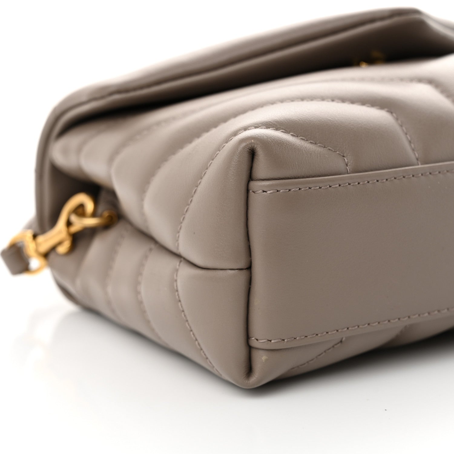 Saint Laurent Calfskin Y Quilted Monogram Toy Loulou Crossbody Bag Taupe 10 of 12