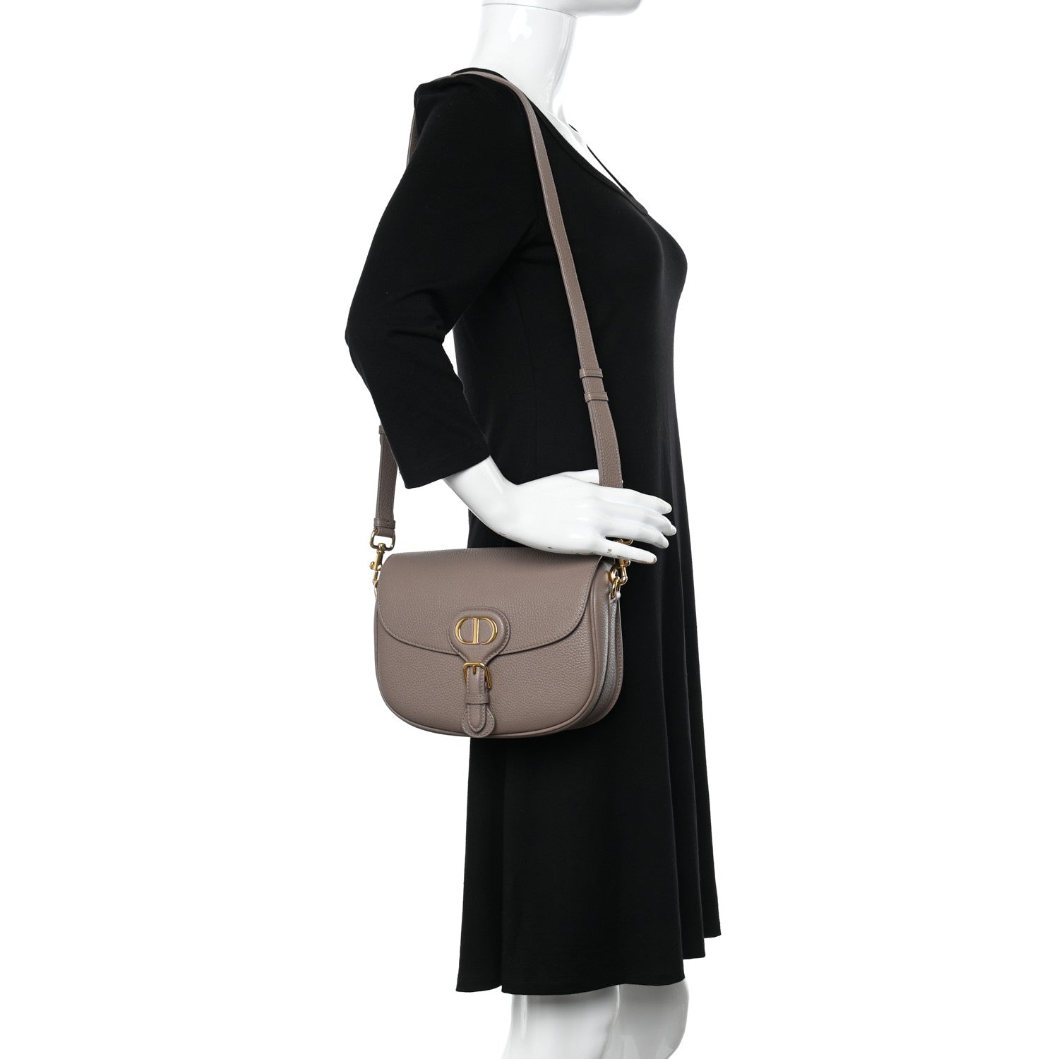 Christian Dior Grained Calfskin Medium Bobby Flap Warm Taupe 2 of 10