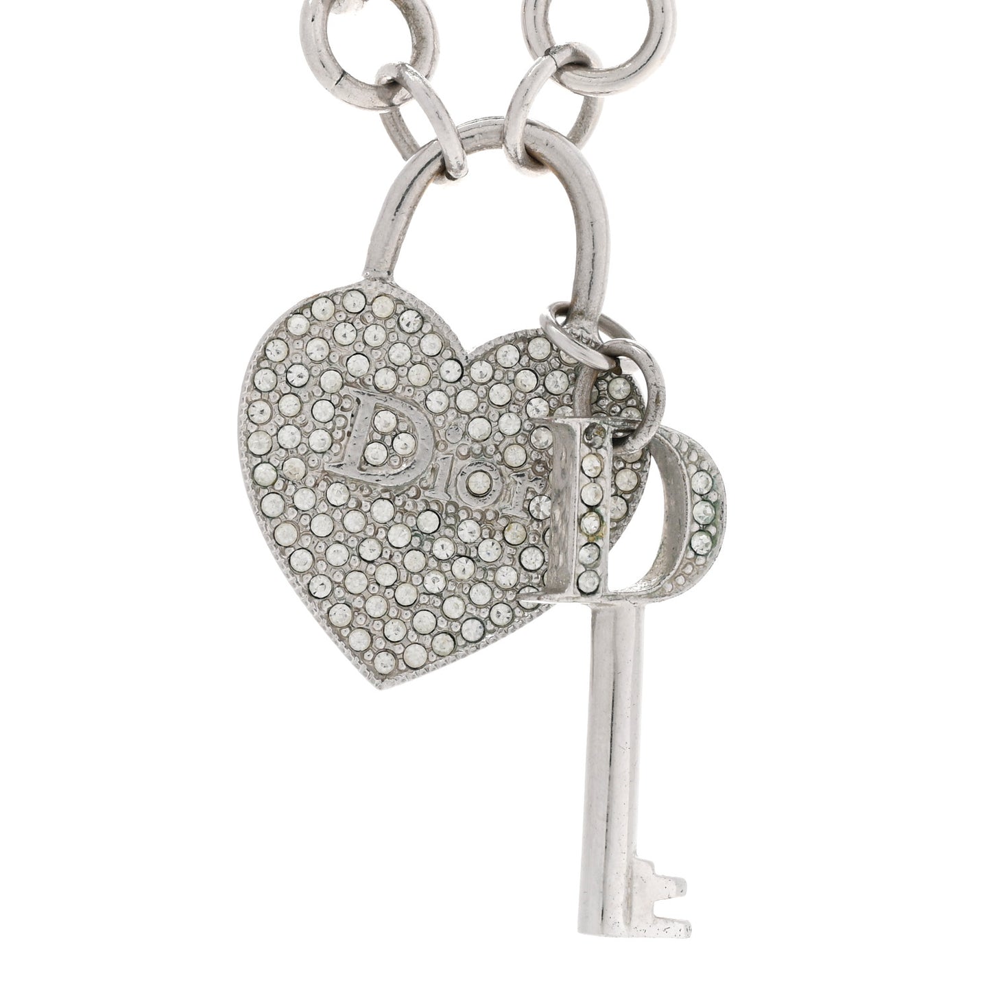 Crystal Heart and Key Necklace