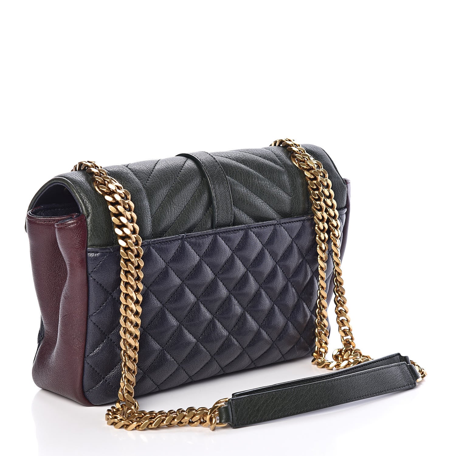 Saint Laurent Sheepskin Tri-Color Tri-Quilt Monogram Medium College Bag 3 of 10