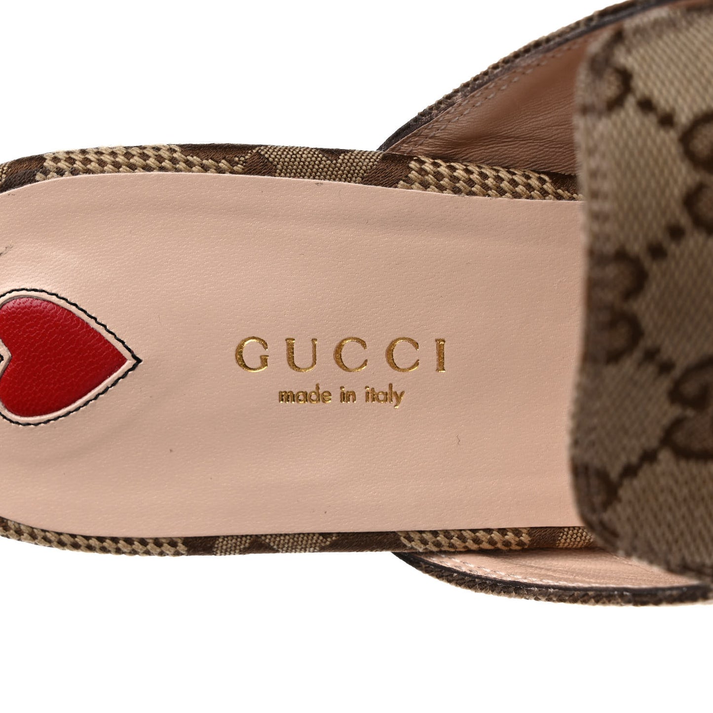 Monogram Jumbo GG Malaga Kid Womens Princetown Slippers 40 Camel Ebony New Acero Beige