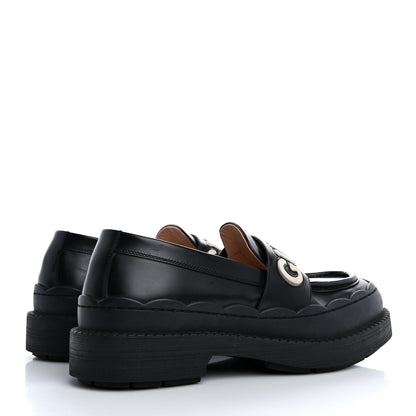 Gucci Cordovan Lux Womens Logo Patch Loafers 40.5 Black 5 of 14