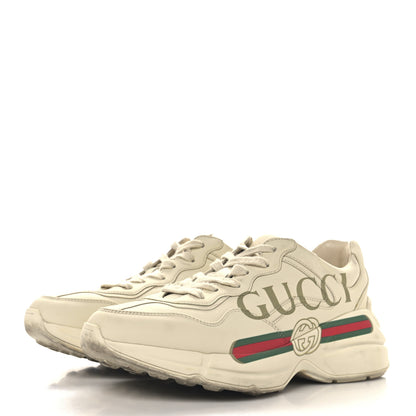Gucci Calfskin Logo Womens Rhyton Sneakers 38 Ivory 4 of 10
