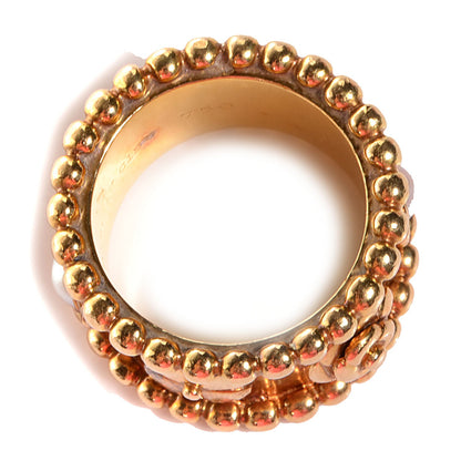 Chanel 18K Yellow Gold Pearl Camellia Ring 7 3 of 6