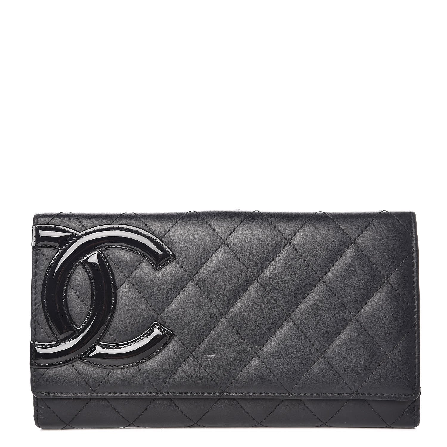 Chanel Calfskin Quilted Cambon Long Double Wallet Black 1 of 9