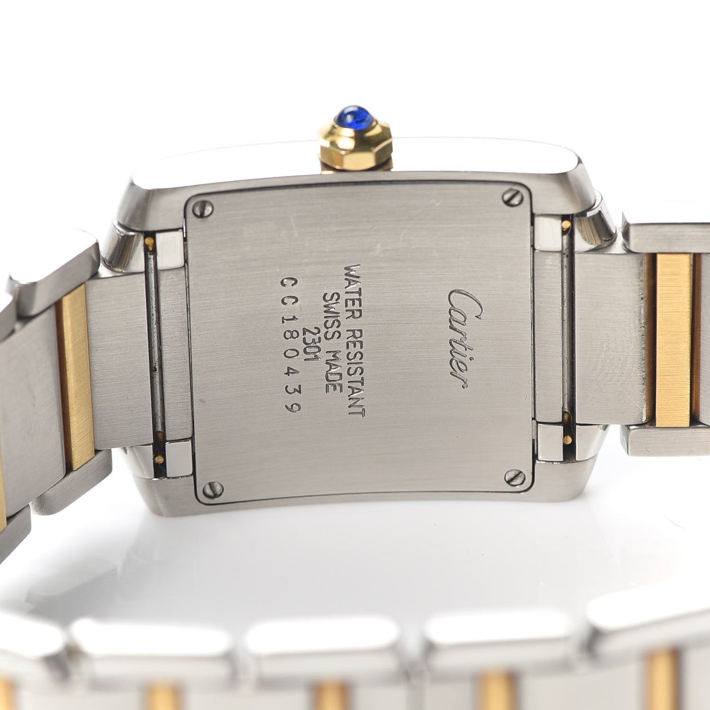Stainless Steel 18K Yellow Gold 25mm Tank Francaise Quartz Watch