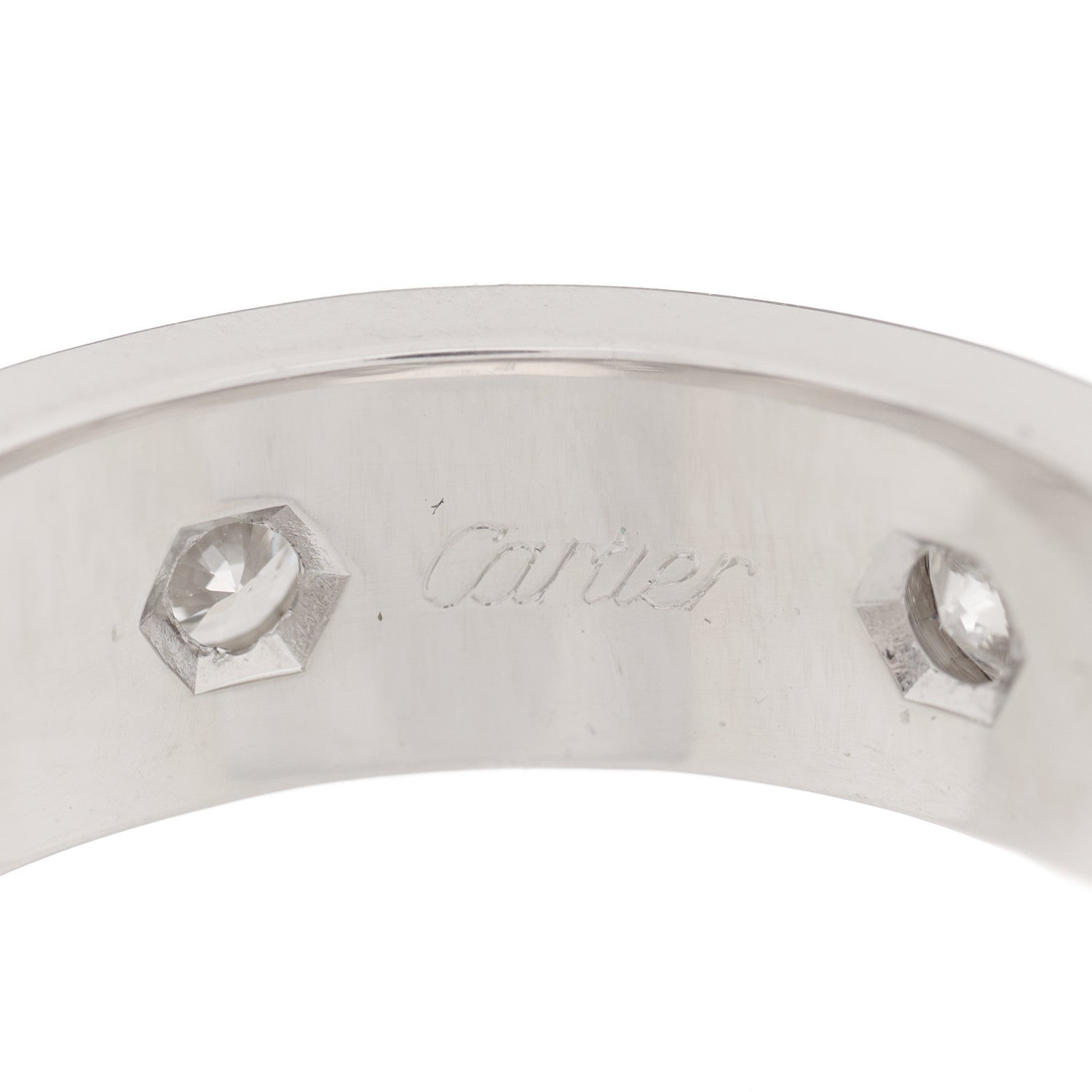 Cartier 18K White Gold 6 Diamond 5.5mm LOVE Ring 49 5 4 of 5