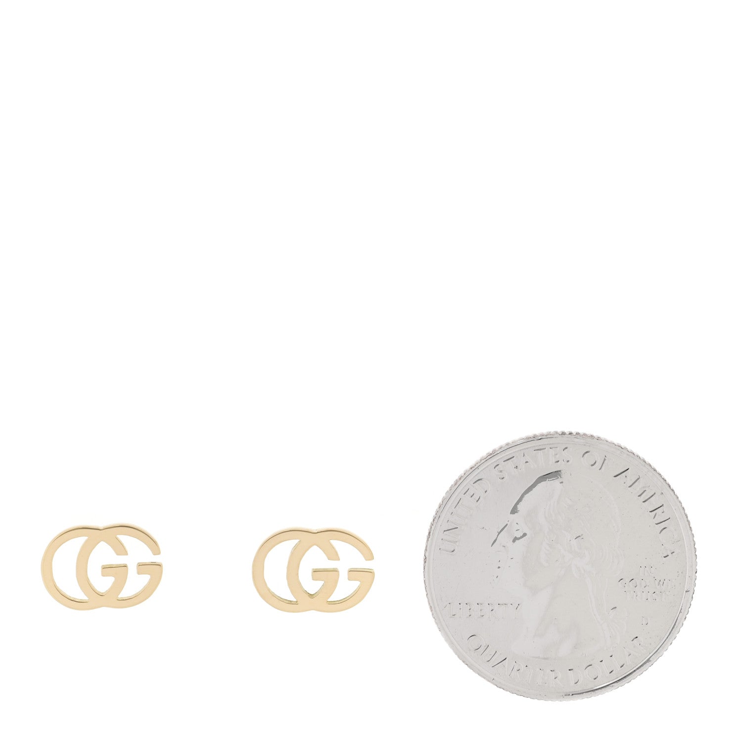 Gucci 18K Yellow Gold GG Tissue Stud Earrings 2 of 5
