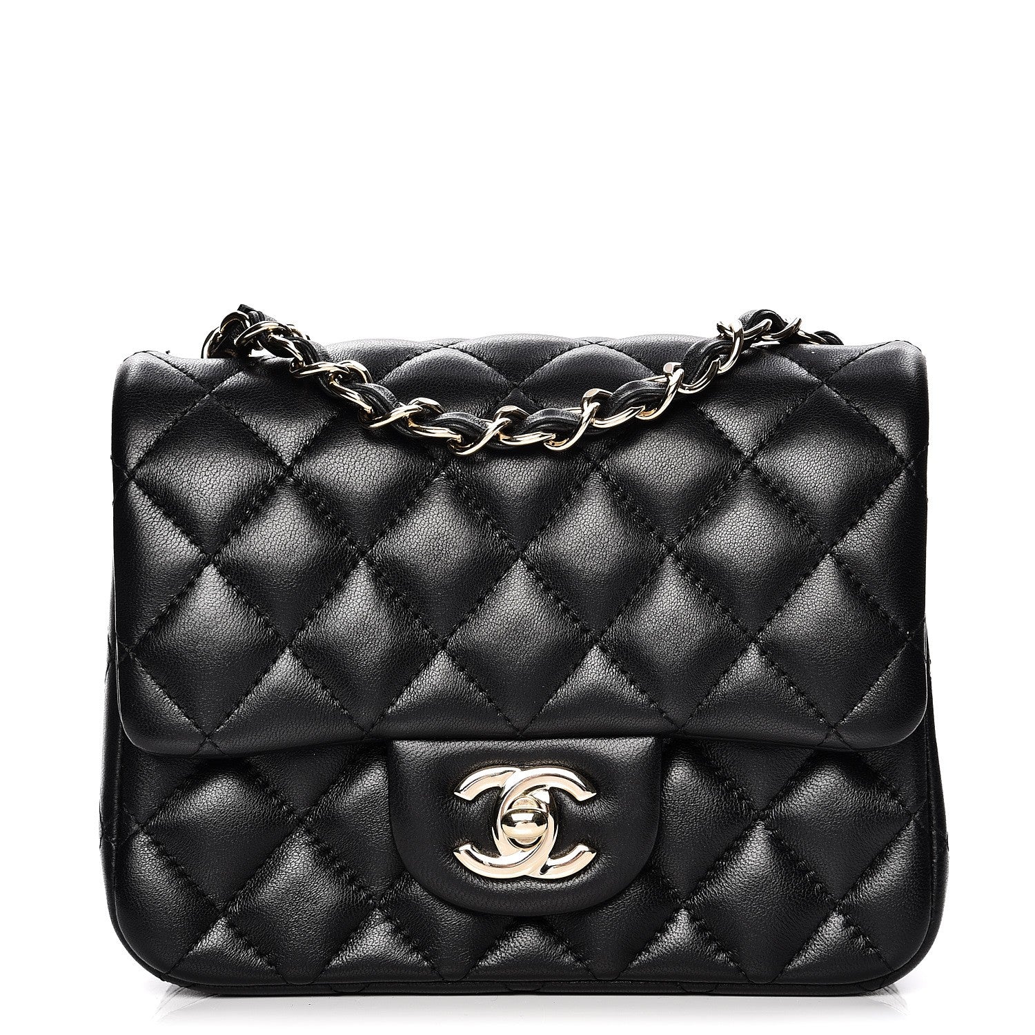 Chanel Lambskin Quilted Mini Square Flap Black 1 of 8
