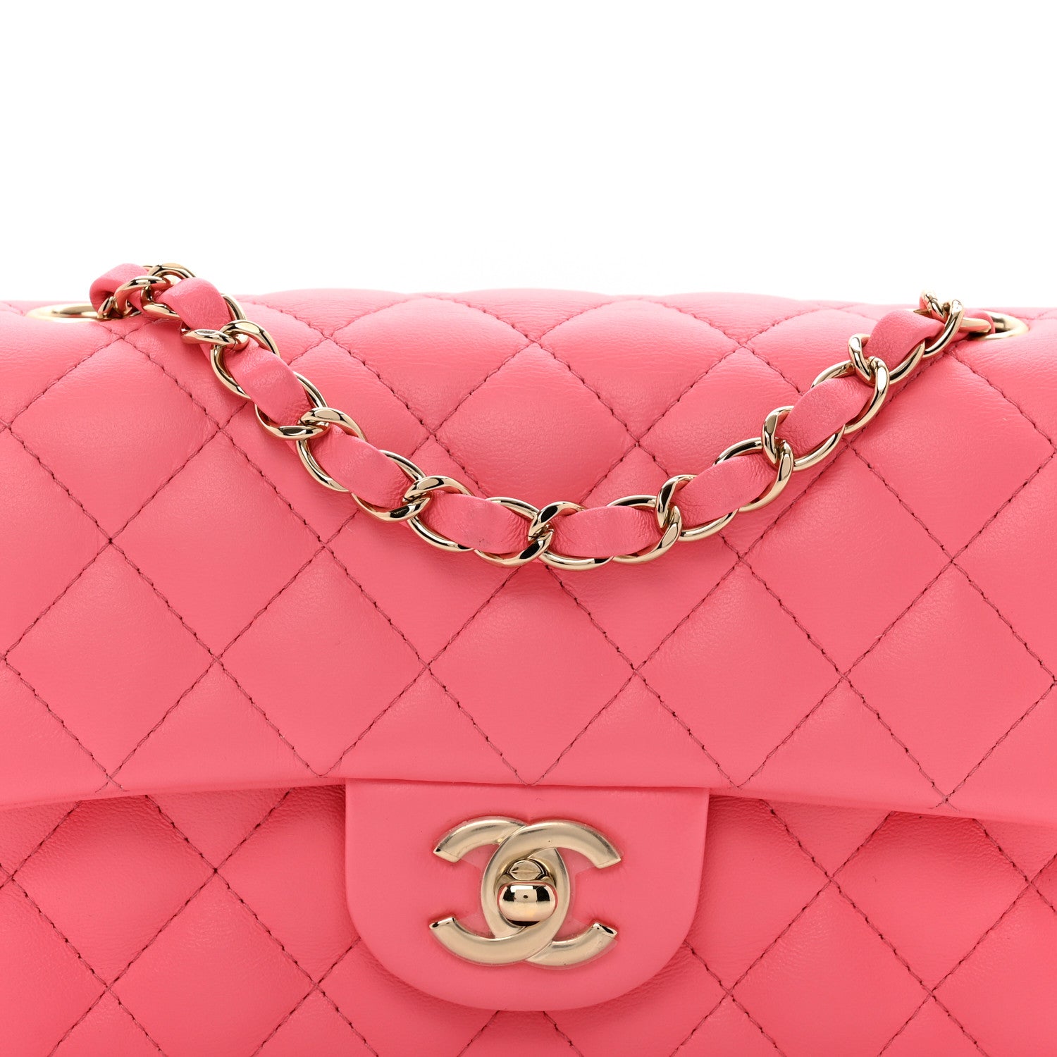 Chanel Lambskin Quilted Mini Rectangular Flap Pink 5 of 10