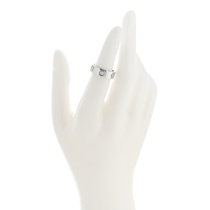 Cartier 18K White Gold 3 Diamond 5.5mm LOVE Ring 48 4.5 2 of 5