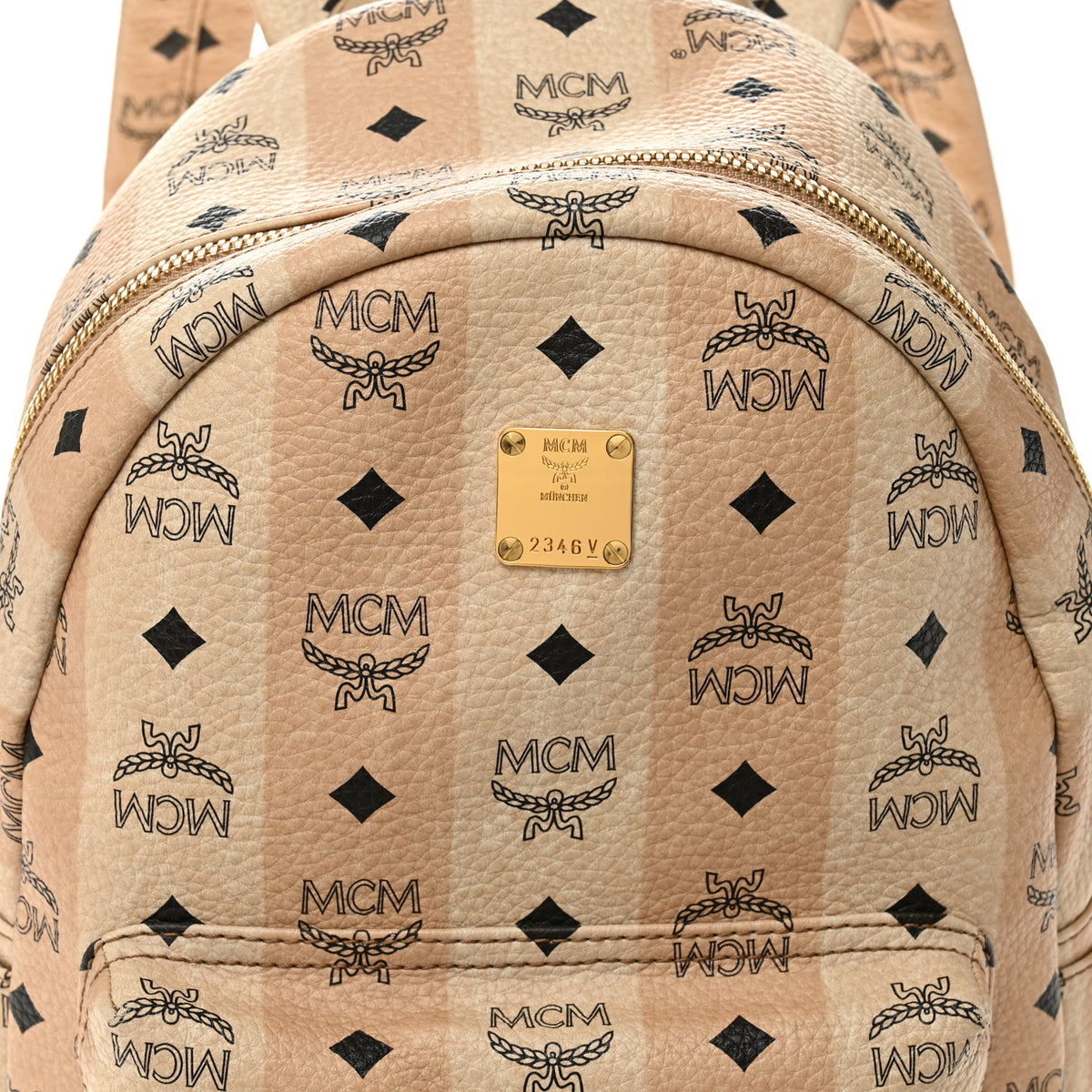 MCM 13” backpack MCM Striped Visetos Studded Medium Stark M Backpack Black  main image 2