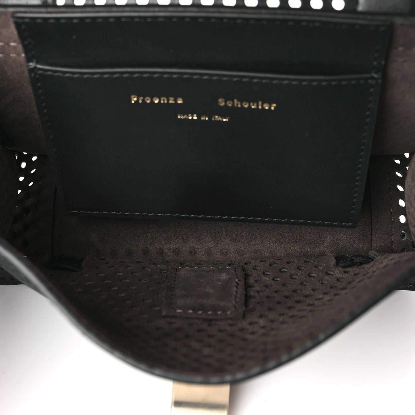 Lambskin Perforated Mini PS1 Satchel Black