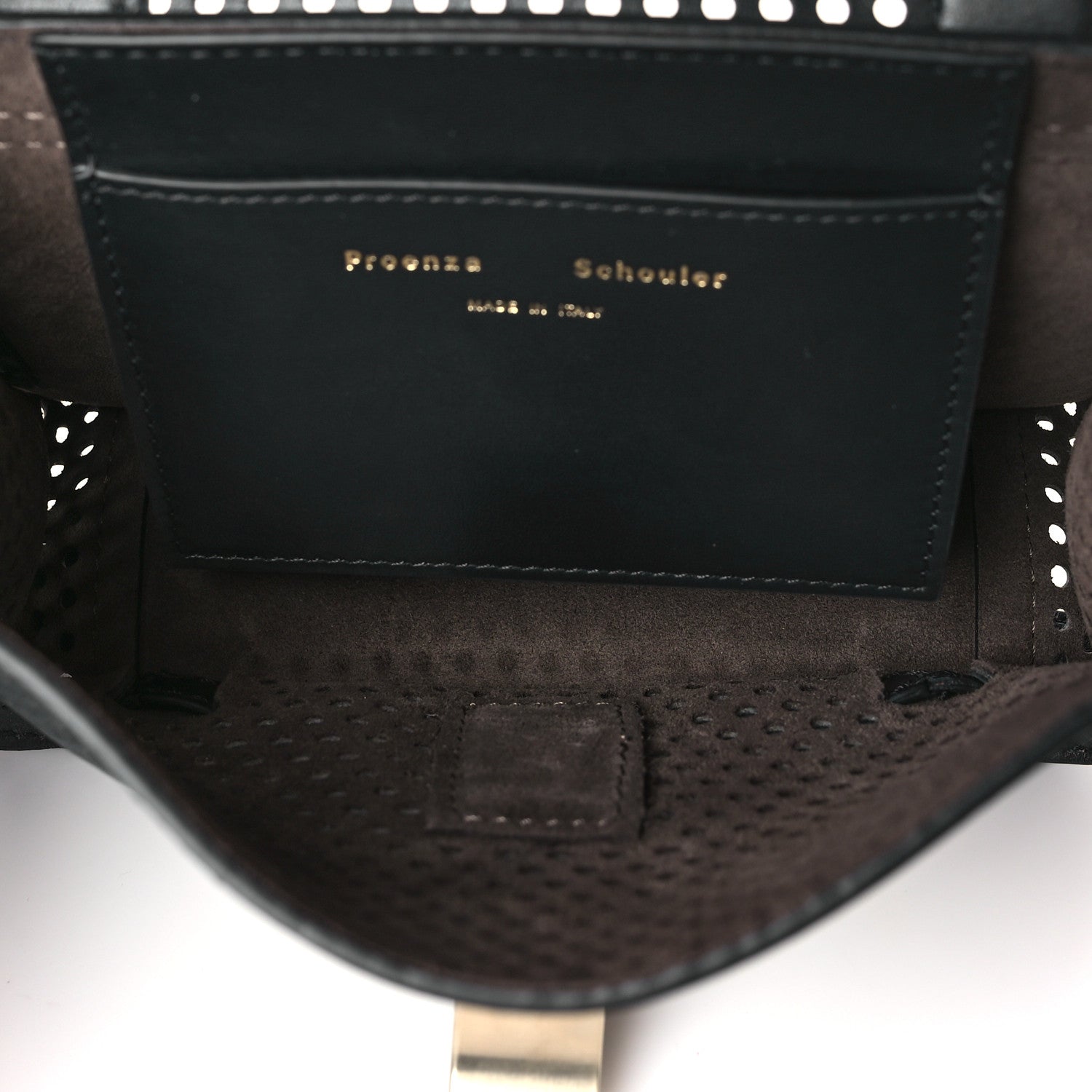 Proenza Schouler Lambskin Perforated Mini PS1 Satchel Black 5 of 10