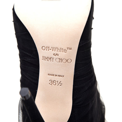 Jimmy Choo x OFF-WHITE Tulle Elisabeth 100 Knee High Boots 36.5 Black 6 of 6