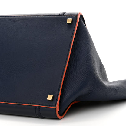 Celine Supple Calfskin Large Phantom Luggage Navy Blue Orange 10 of 13