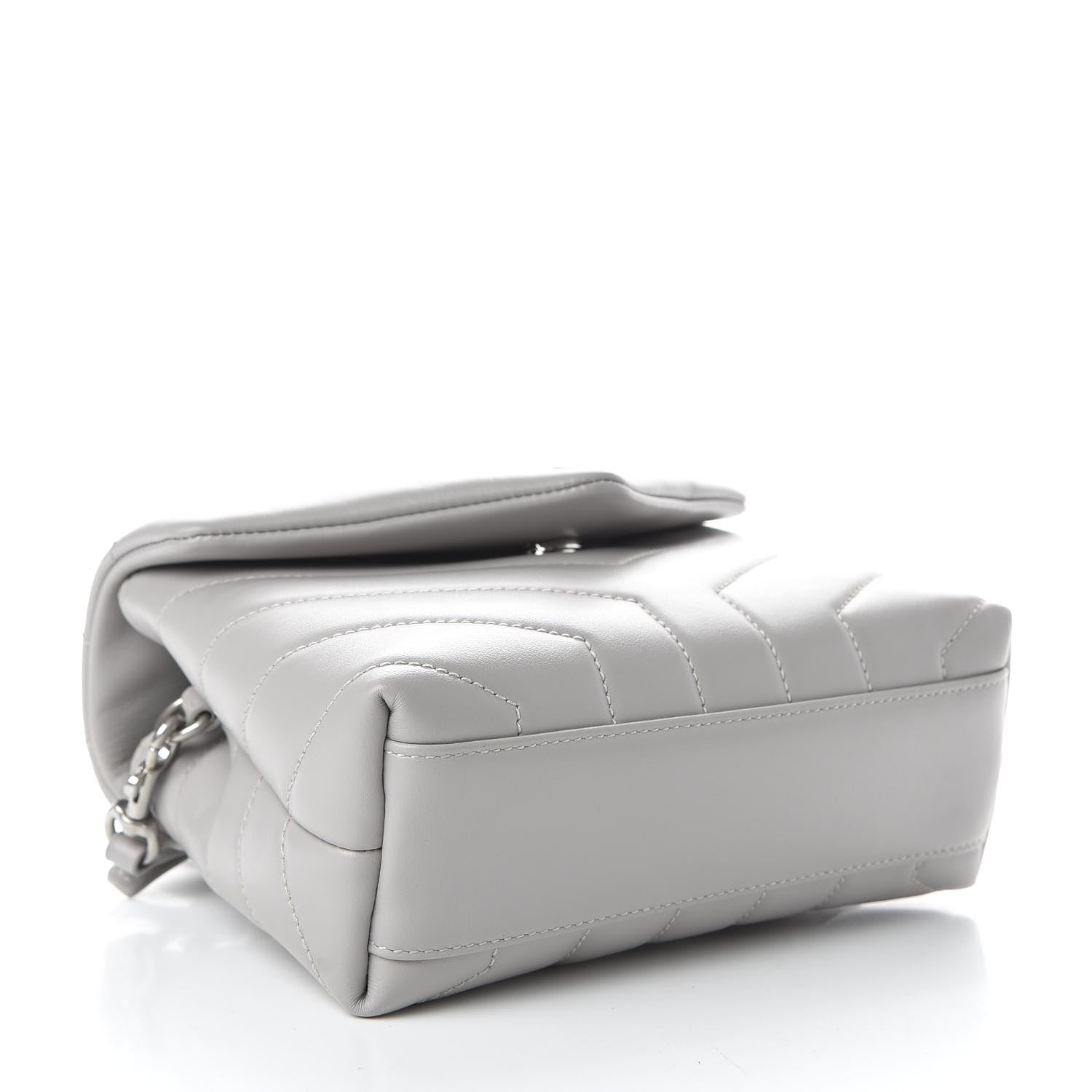 Saint Laurent Calfskin Y Quilted Monogram Toy Loulou Satchel Granite 4 of 9
