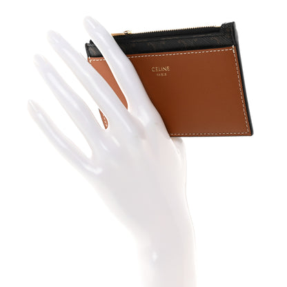 Celine Triomphe Canvas Zipped Card Holder Tan 2 of 12