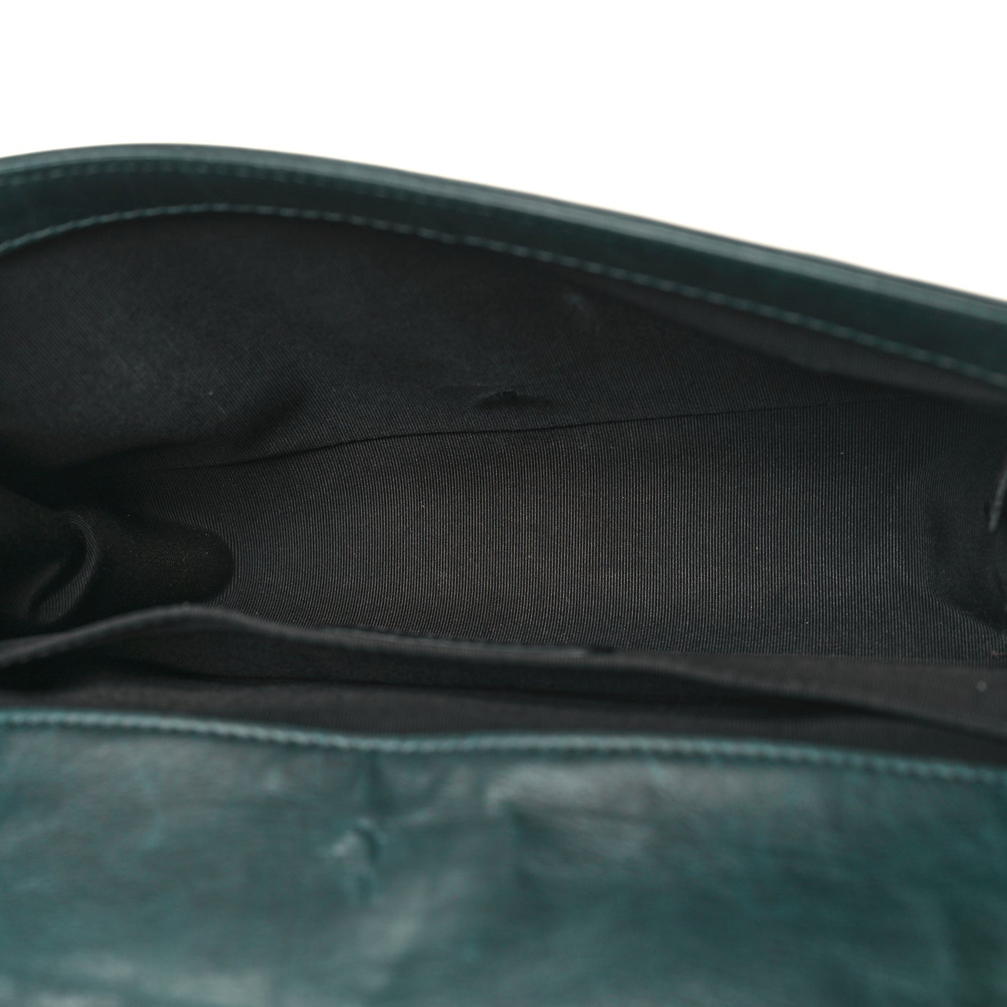 Calfskin Double Stitch Medium Boy Flap Green