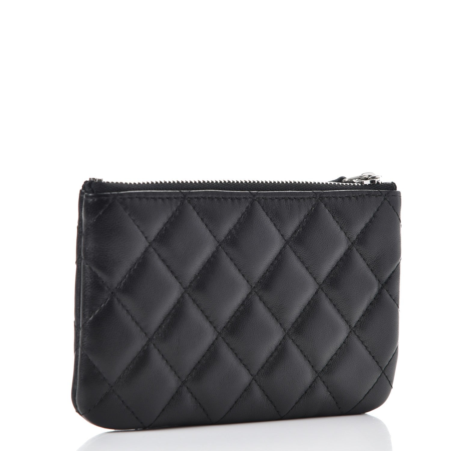 Chanel Lambskin Quilted Small Ground Control Cosmetic Case Black 3 of 7